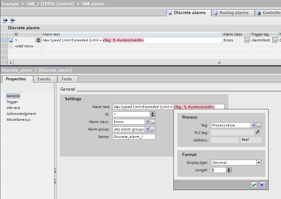 Wincc tia portal runtime professional настройка alarm view